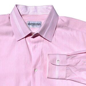 Men’s Pancaldi & B Cotton Microstripe Button Down Shirt Pink Italy Large 41/16